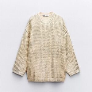 Zara Oversized Foil Knit Sweater